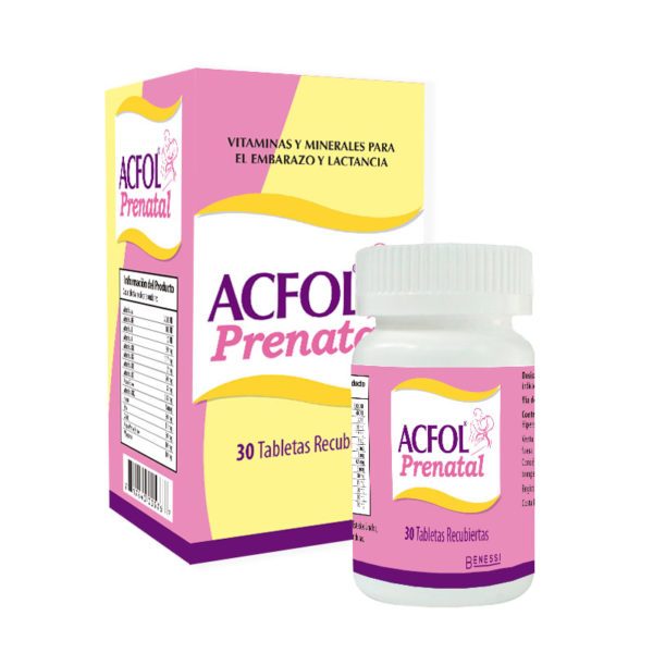 Acfol Prenatal, Frasco 30 capsulas 1+1