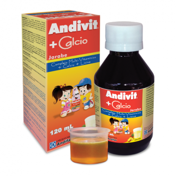 Andivit +Calcio, sabor piña, 120ml, Andifar