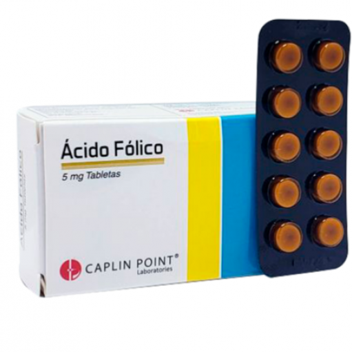 Acido Folico 5mg, tabletas x unidad