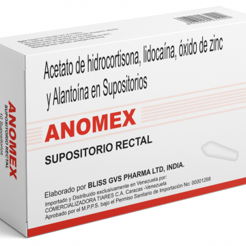 Anomex supositorios, caja x 5 supositorios