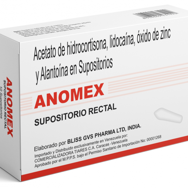 Anomex supositorios, caja x 5 supositorios