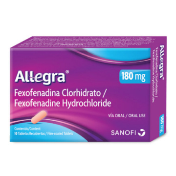 Allegra 180mg, Caja 10 tabletas