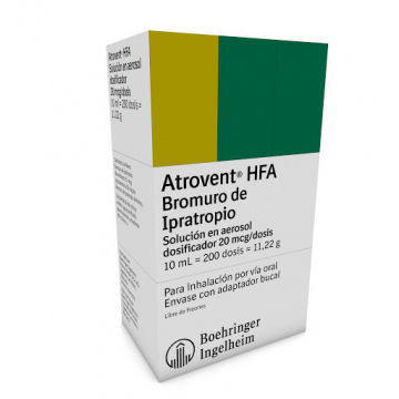 Atrovent Inhalador , 20mcg, frasco x 200 dosis