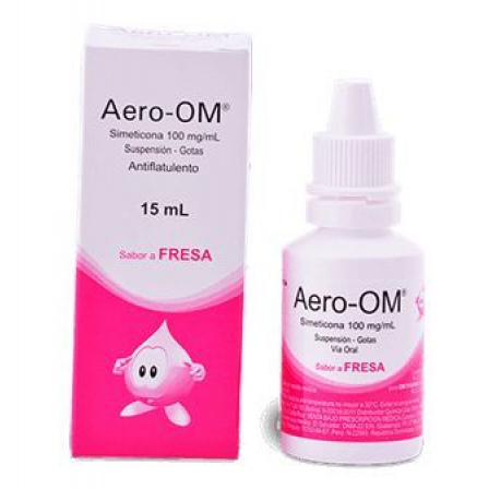 Aero OM, Simeticona 100mg/ml, Frasco 15ml, OM Pharma.