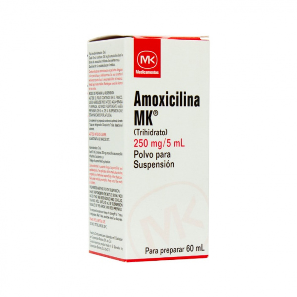 Amoxicilina MK suspension 250mg, frasco 60 ml