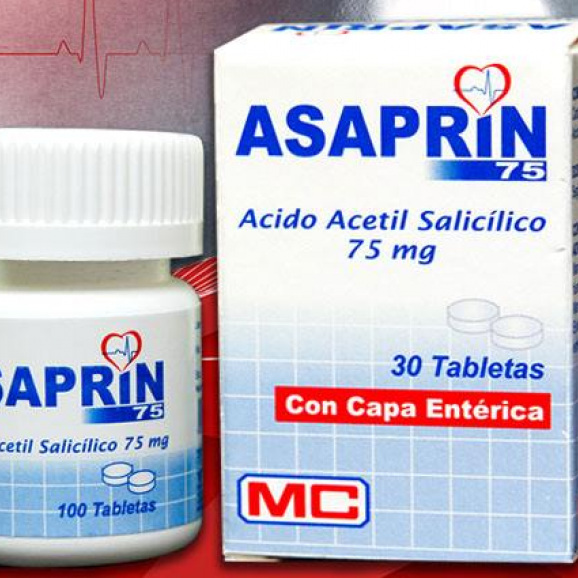 Asaprin 75mg, 100 tabletas