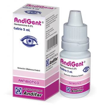 AndiGent 0.3% Gotas Oftalmicas, Frasco 5ml