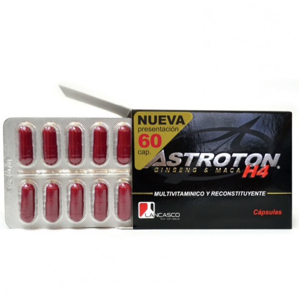 Astroton H4, Ginseng + Maca, caja x 60 capsulas, Lancasco