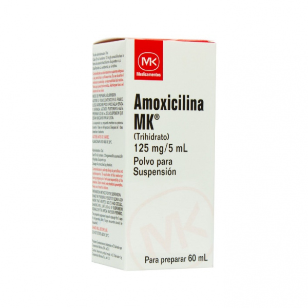 Amoxicilina MK suspension 125mg, frasco 60 ml
