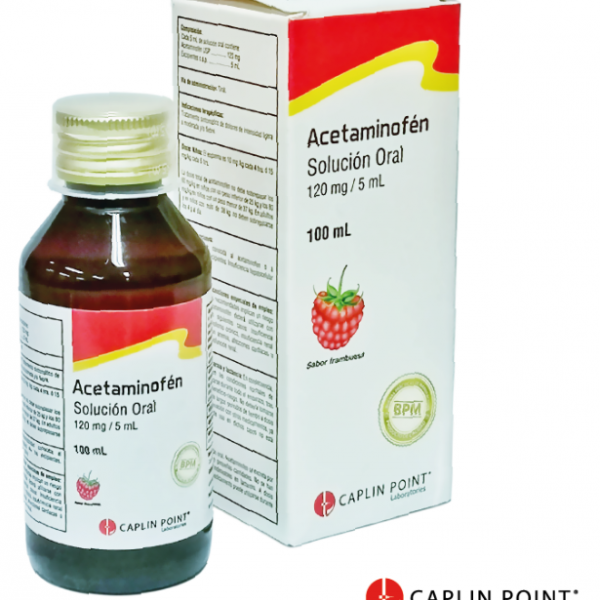 Acetaminofen 125mg/5ml, sabor fresa, frasco 120ml CAPLIN