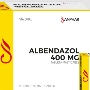 Albendazol 400mg, 1 de 20 tabletas ANPHAR