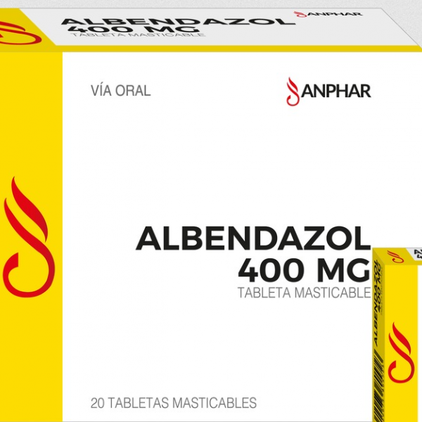 Albendazol 400mg, 1 de 20 tabletas ANPHAR