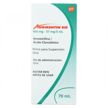 Augmentin BID 400mg-57mg/5ml, Frasco 70ml