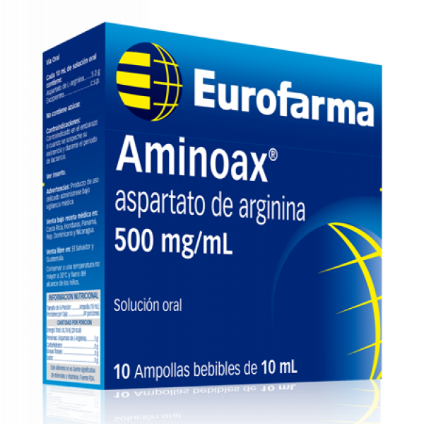 Aminoax 500mg/ml, Caja 10 Ampollas Bebibles EUROFARMA