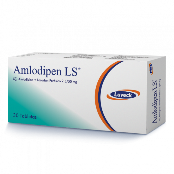 Amlodipen LS 2.5mg/50mg, Caja 30 tabletas LUVECK